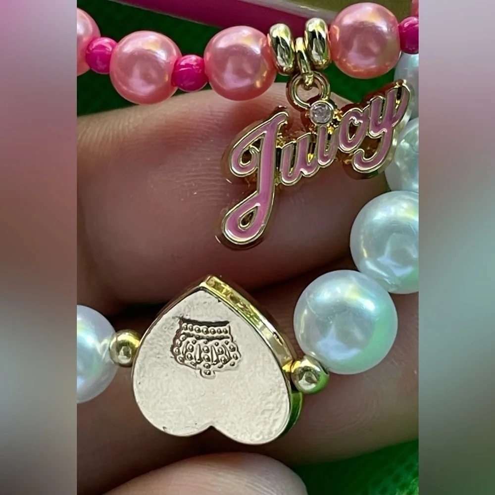 Juicy Couture bracelet,Juicy Couture Kids Pink and White Beaded Bracelets